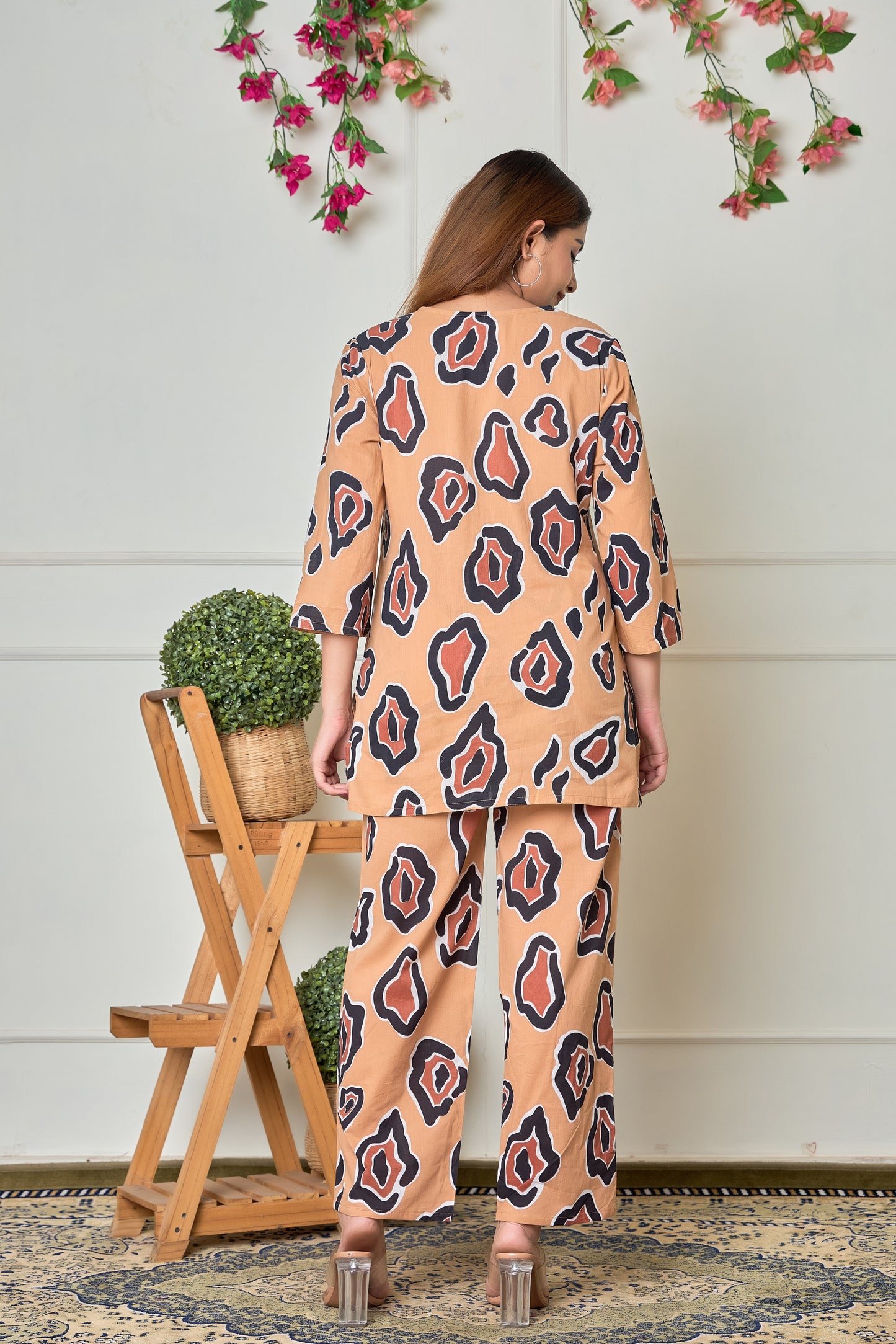 Wild Rosette Cotton lounge wear set