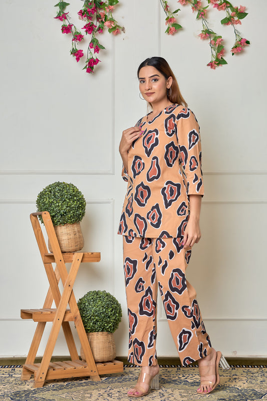 Wild Rosette Cotton lounge wear set