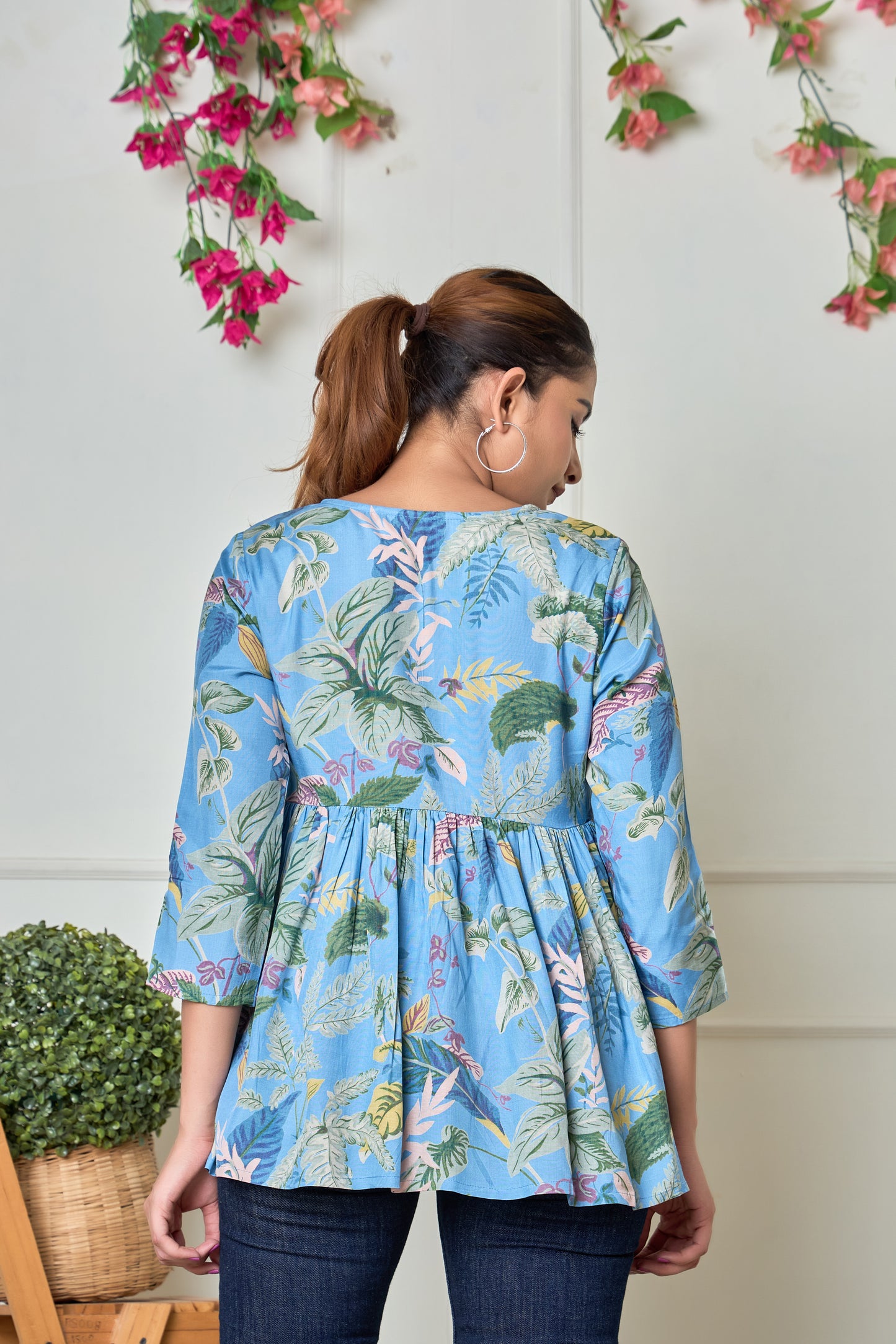 Classic Blue Rayon Short kurti
