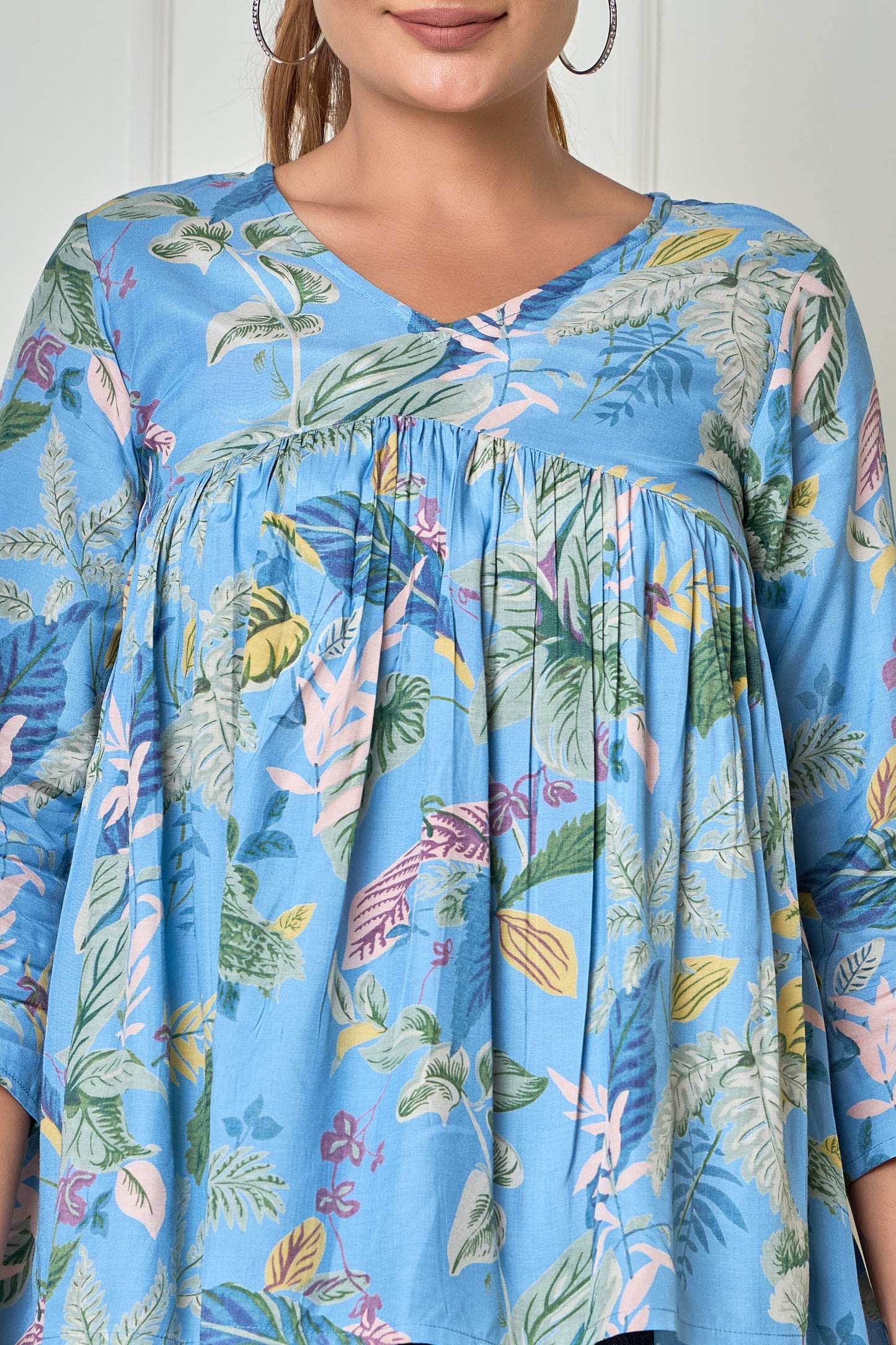 Classic Blue Rayon Short kurti