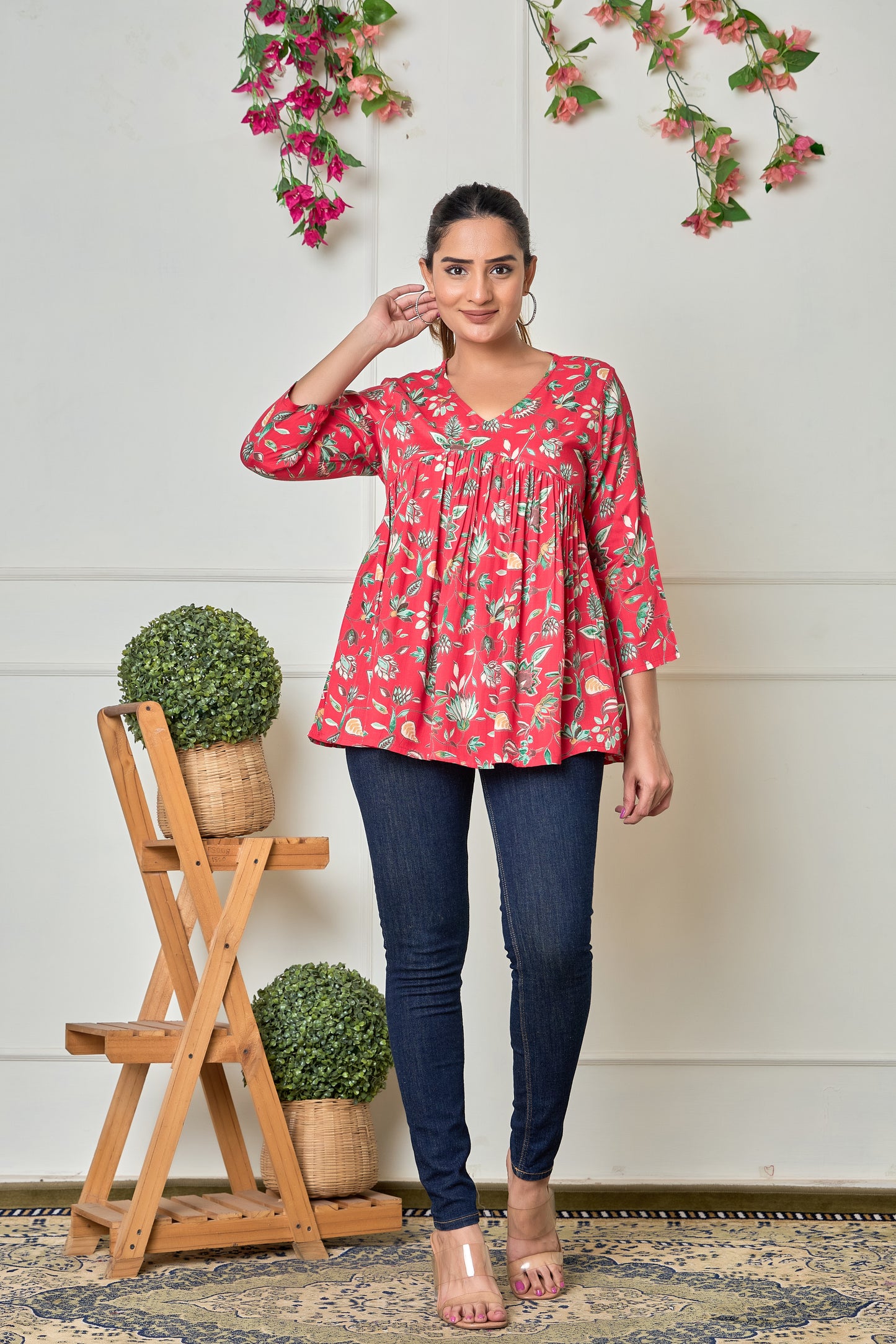 Red Clover Rayon Short kurti