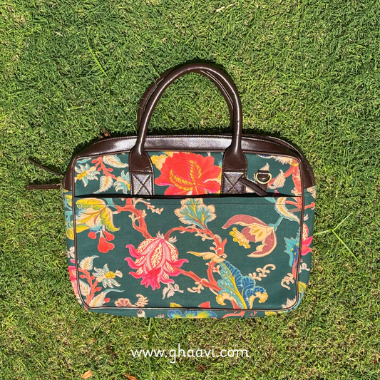 Green Gully Print Laptop Bag