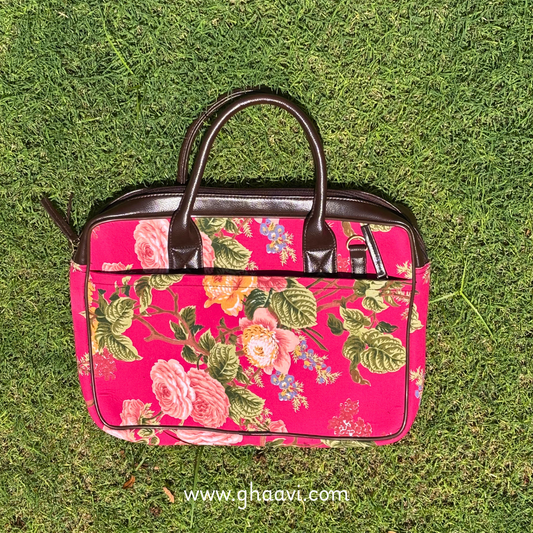 Pretty Big Flower Print Laptop Bag