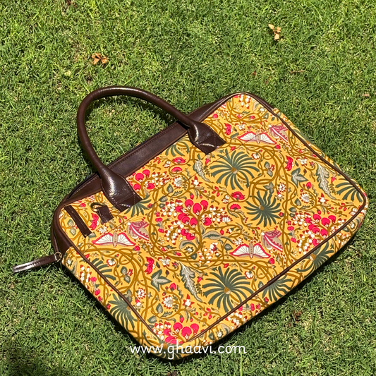 Mustard Jaal Laptop Bag