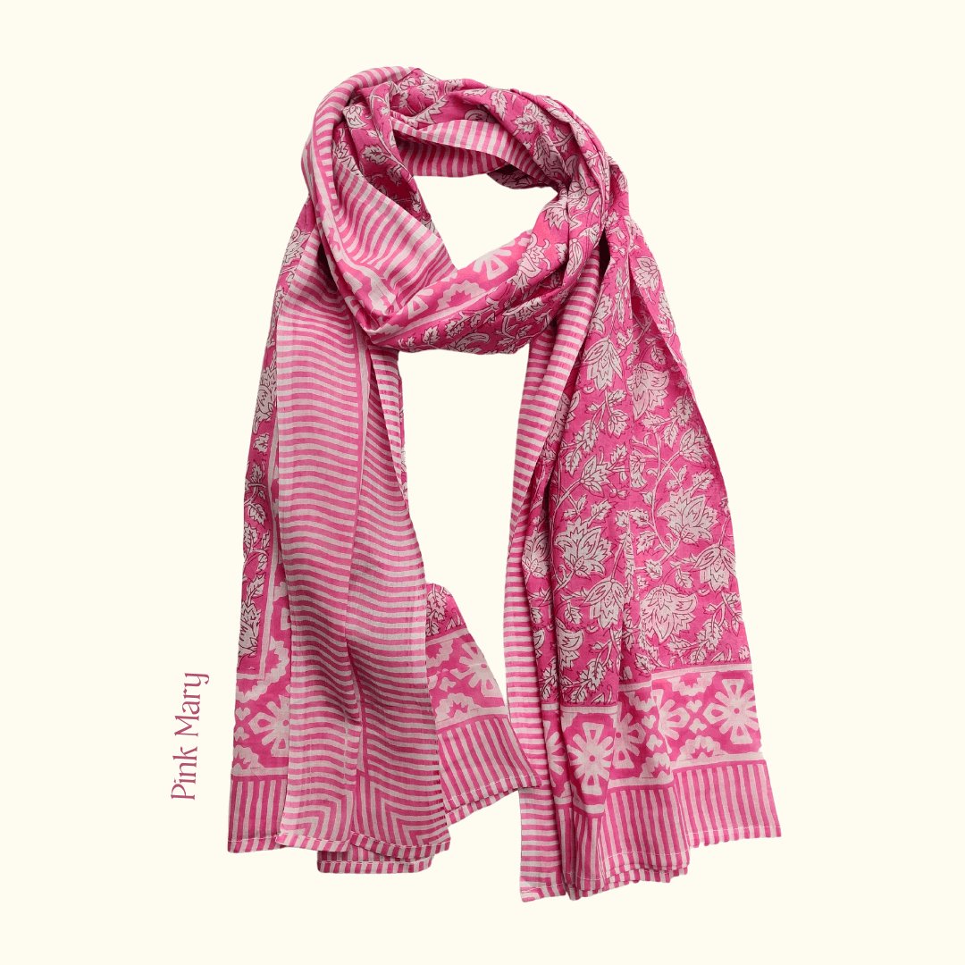 All Pink Printed Scarfs - GHAAVI.
