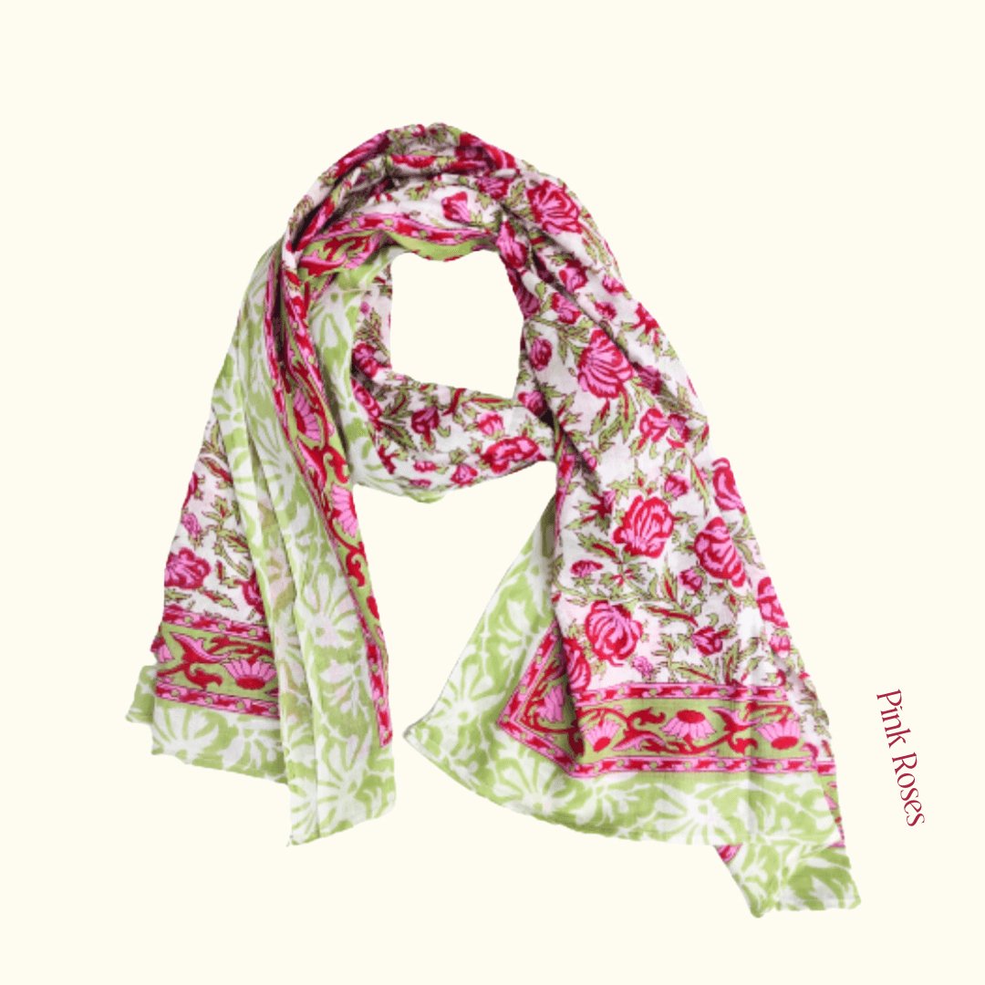 All Pink Printed Scarfs - GHAAVI.