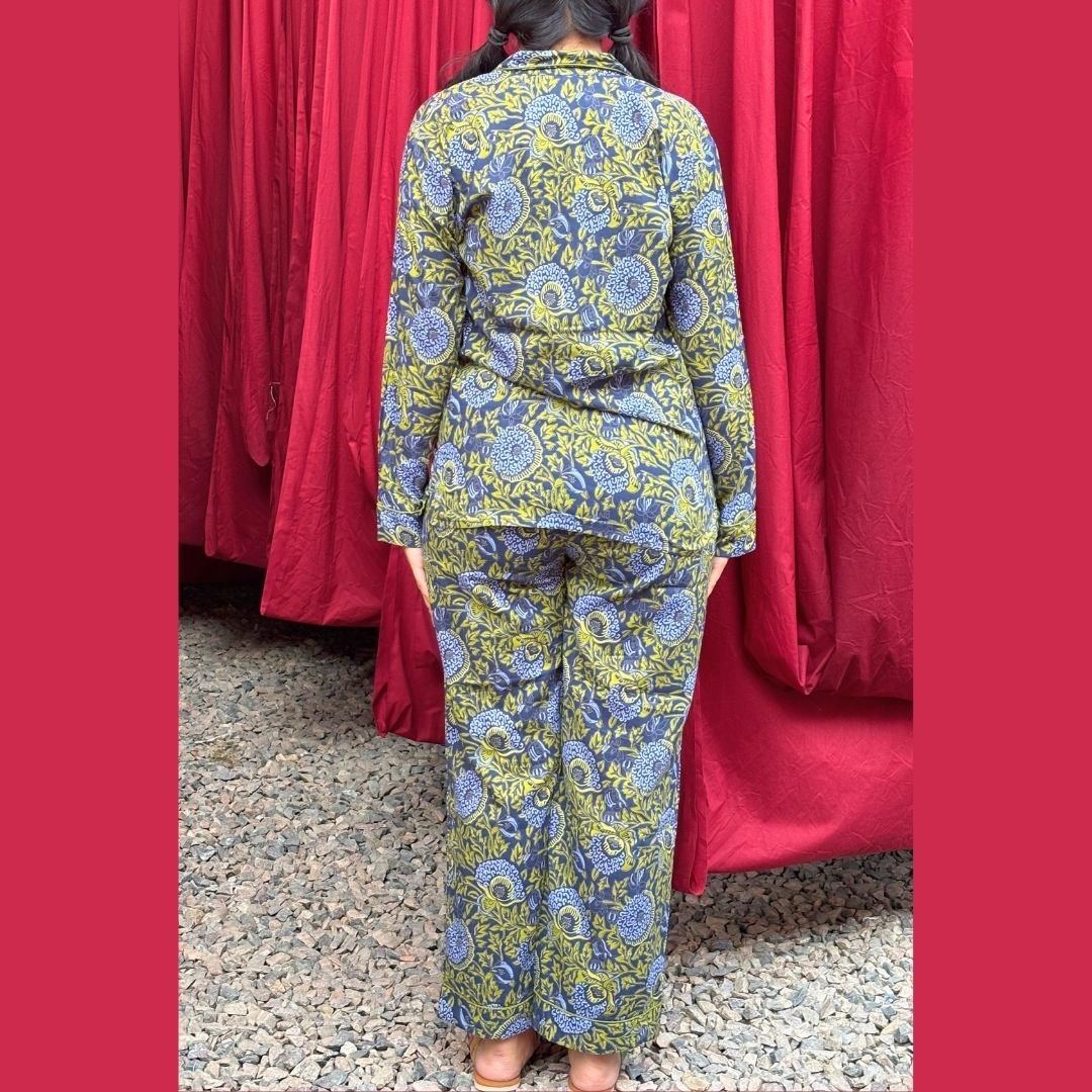 Floral Cauli Print Full Sleeve Pant Night suit - GHAAVI.