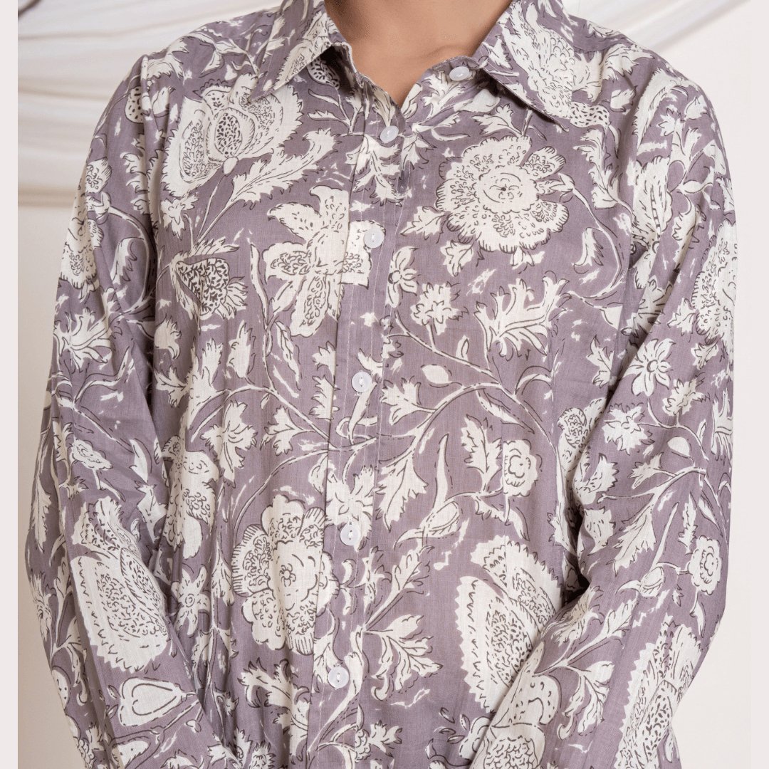 Garland Print Cotton women Shirt - GHAAVI.