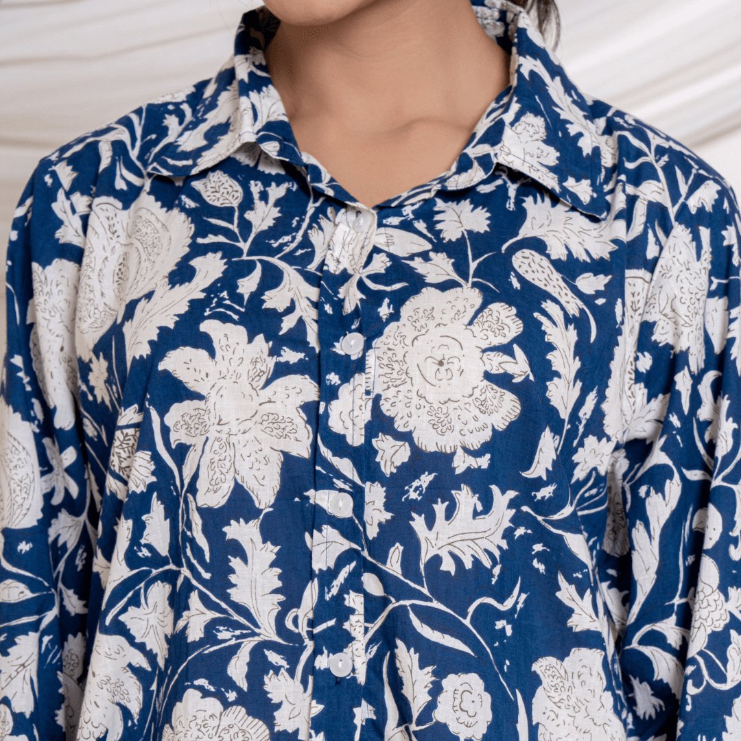 Garland Print Cotton women Shirt - GHAAVI.
