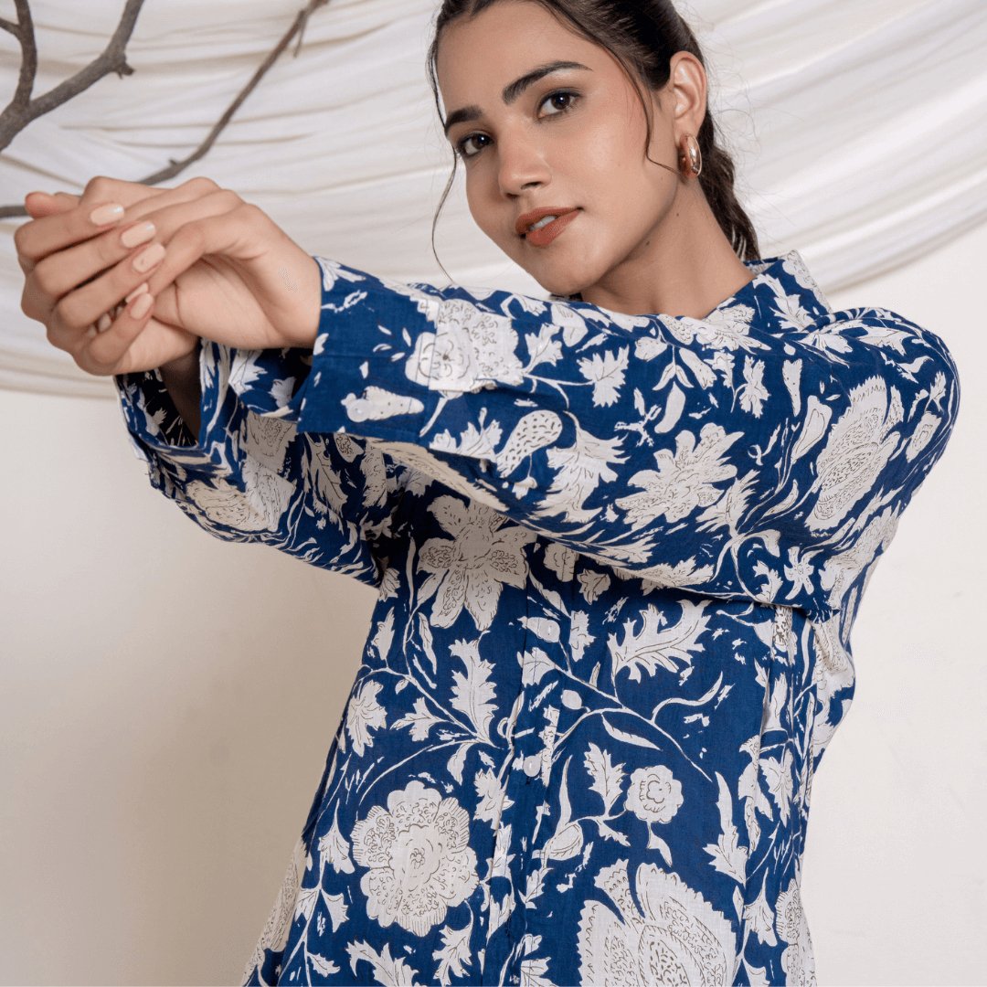 Garland Print Cotton women Shirt - GHAAVI.