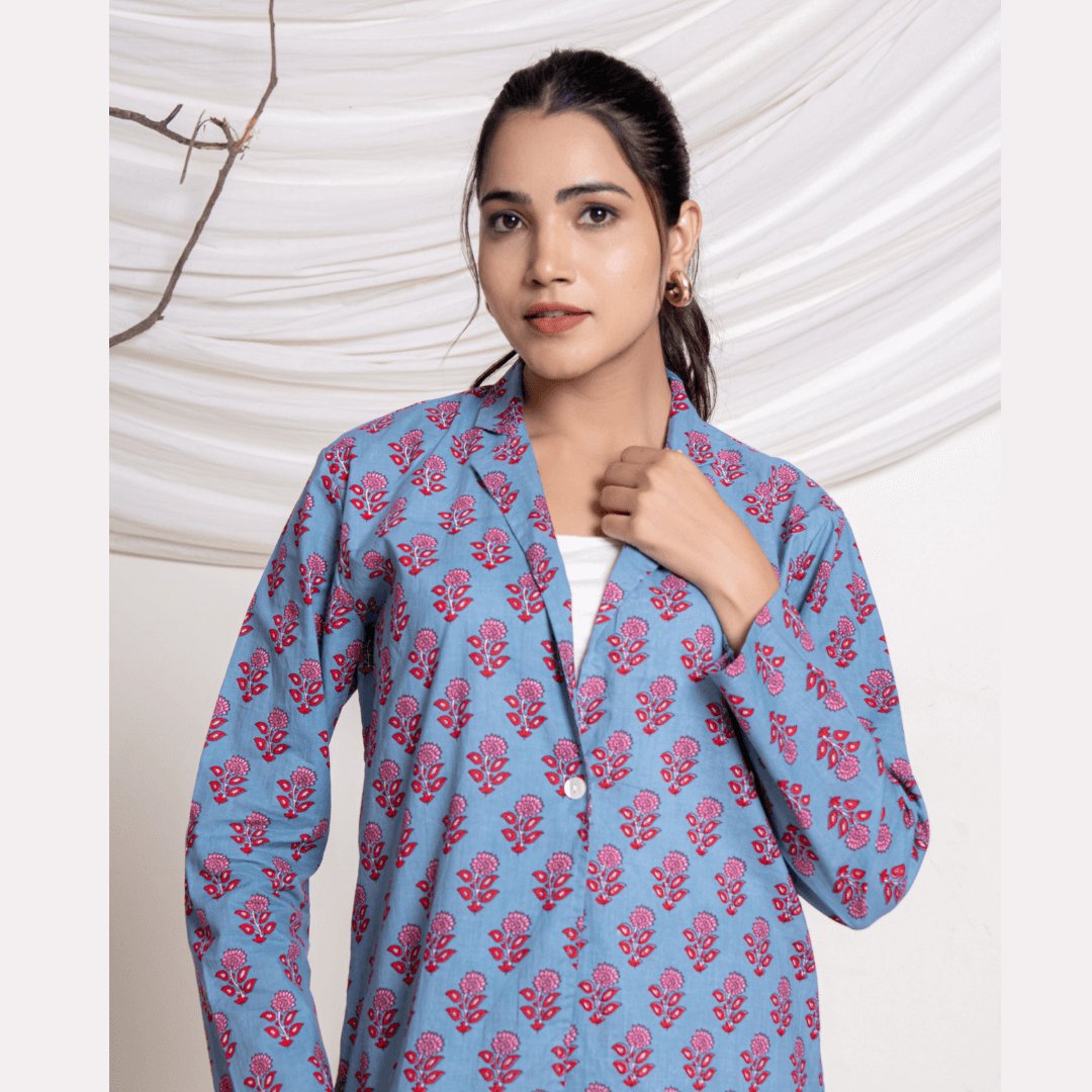 Grey Butti All over print Co - ord set - GHAAVI.