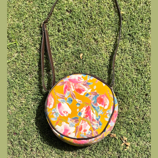 Mustard Floral Sling Bag