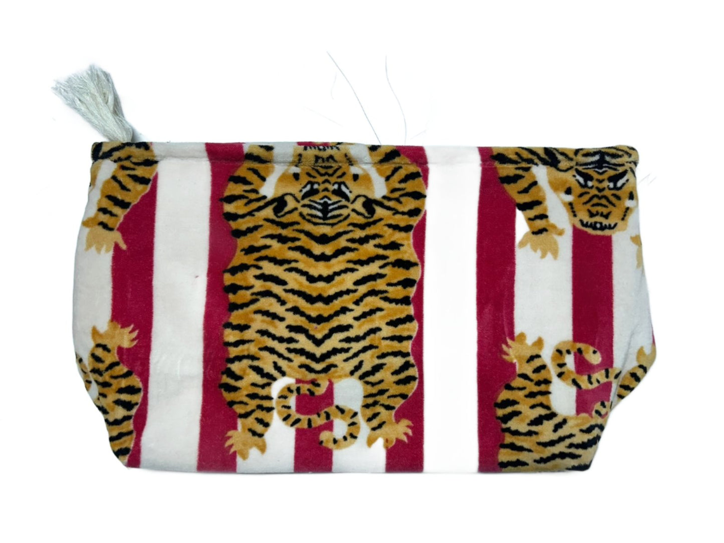Tiger Print Velvet XL Cosmetic Pouches - GHAAVI.