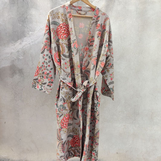 Grey Lulu Unisex waffle Bathrobe - GHAAVI.