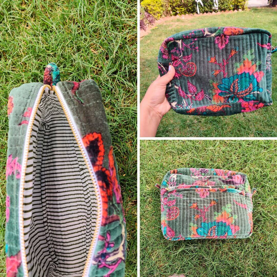 Gullying Velvet Pouch in 5 colours - GHAAVI.