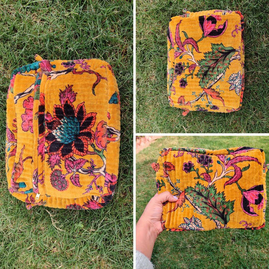 Gullying Velvet Pouch in 5 colours - GHAAVI.
