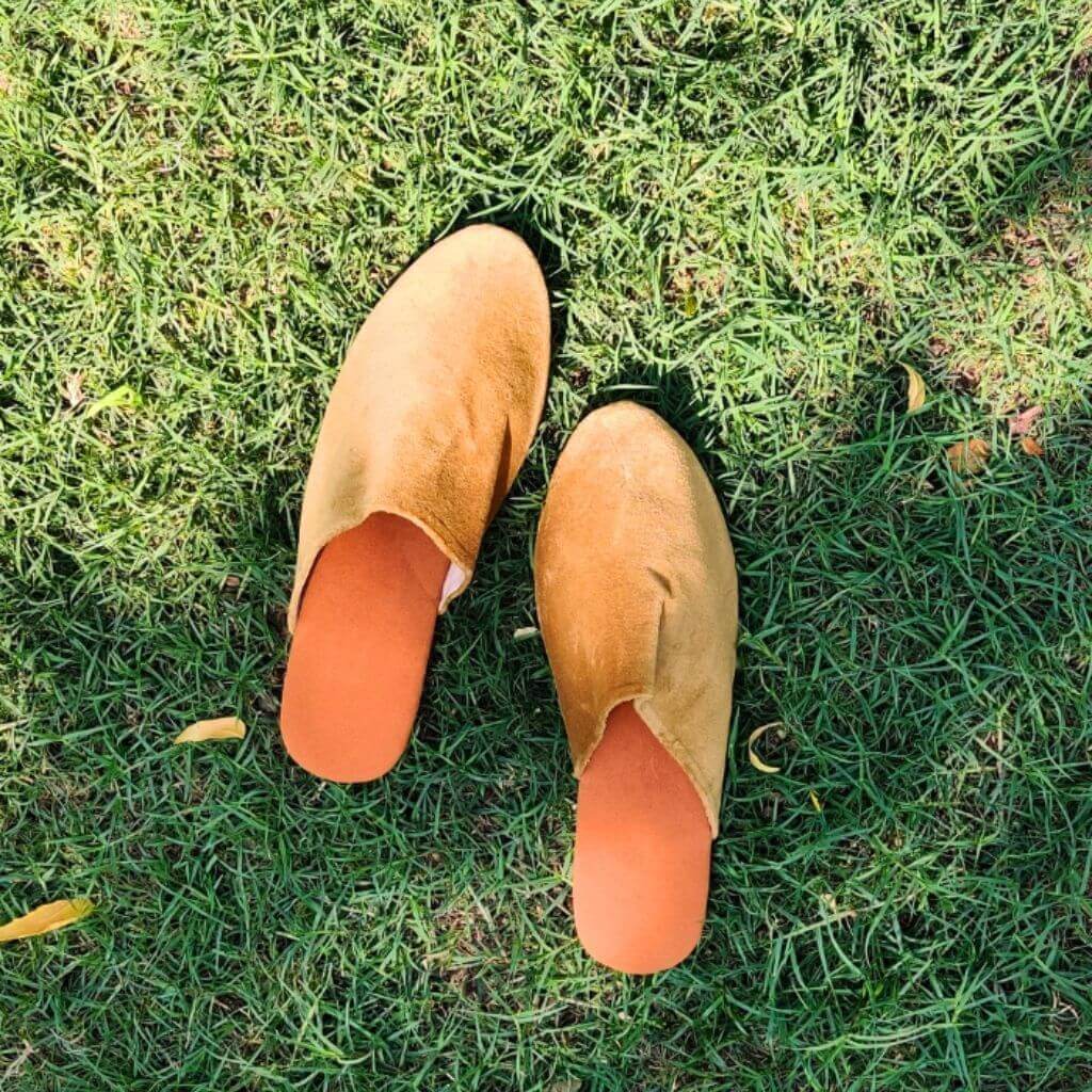 Olive Velvet Sandals - GHAAVI.