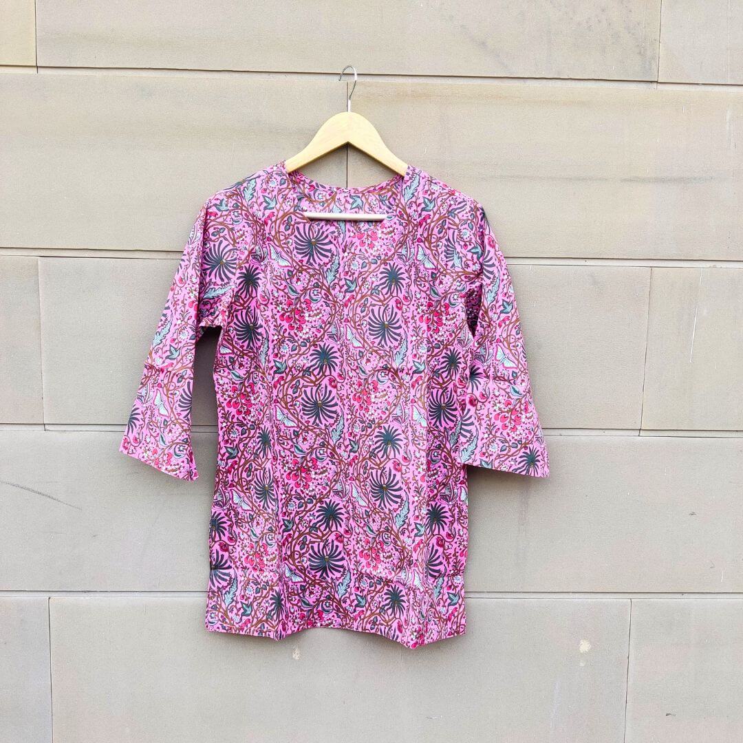 Pink Jaal Lounge wear co-ord set - GHAAVI.