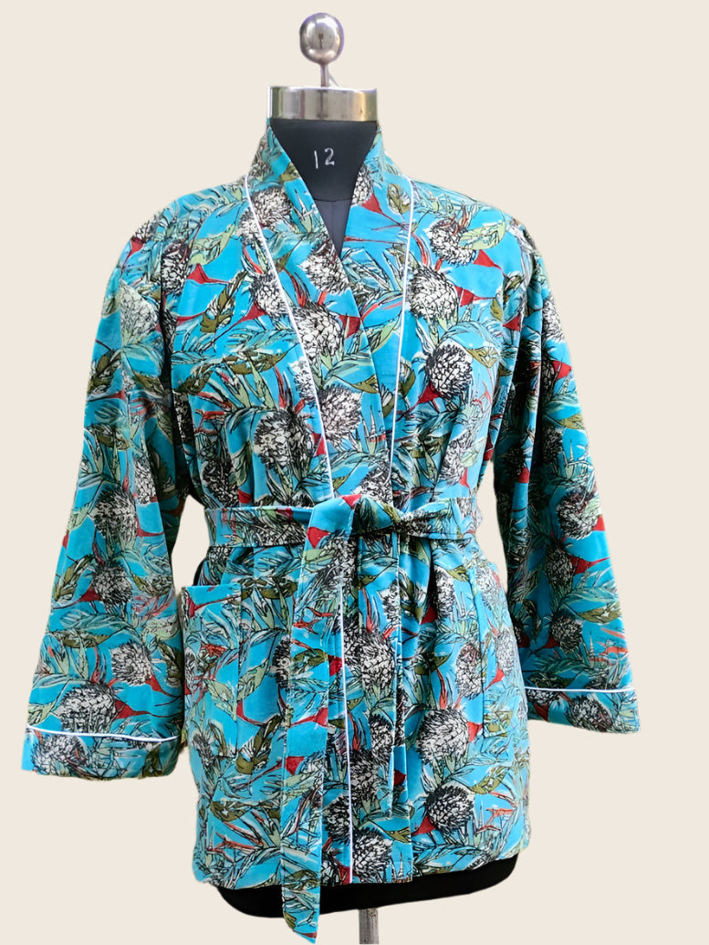 Velvet robe with lining