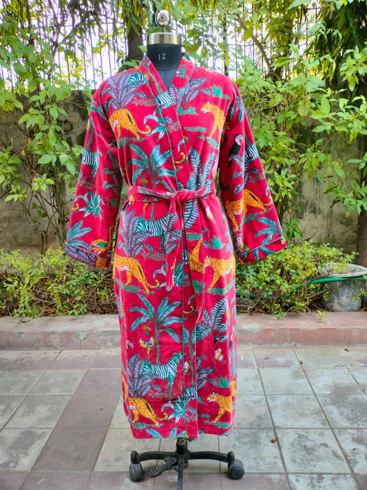 Wild Jungle Velvet Robe