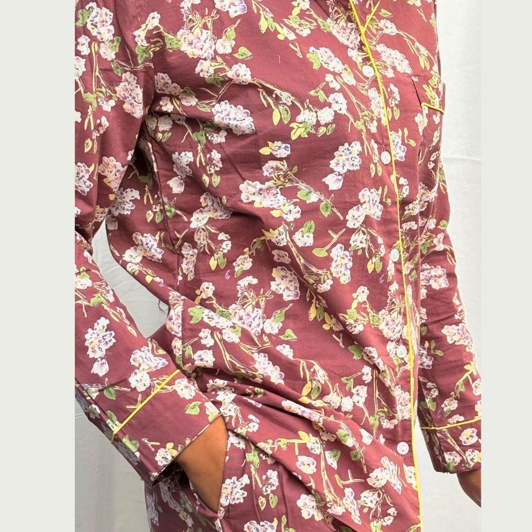 Bloom Cotton Full sleeve pant Night suit - GHAAVI.