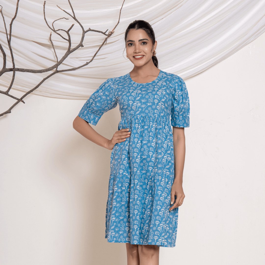 Blue Baby Doll Dress - GHAAVI.