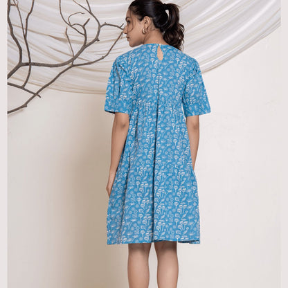 Blue Baby Doll Dress - GHAAVI.