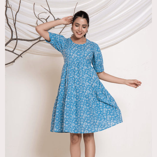 Blue Baby Doll Dress - GHAAVI.