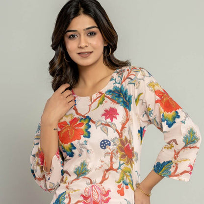 Blush Floral Lounge wear set - GHAAVI.