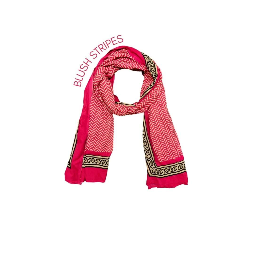 Earthy Hand block printed scarfs - GHAAVI.