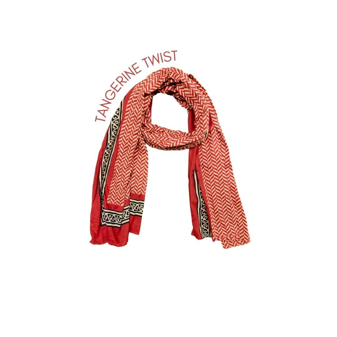 Earthy Hand block printed scarfs - GHAAVI.