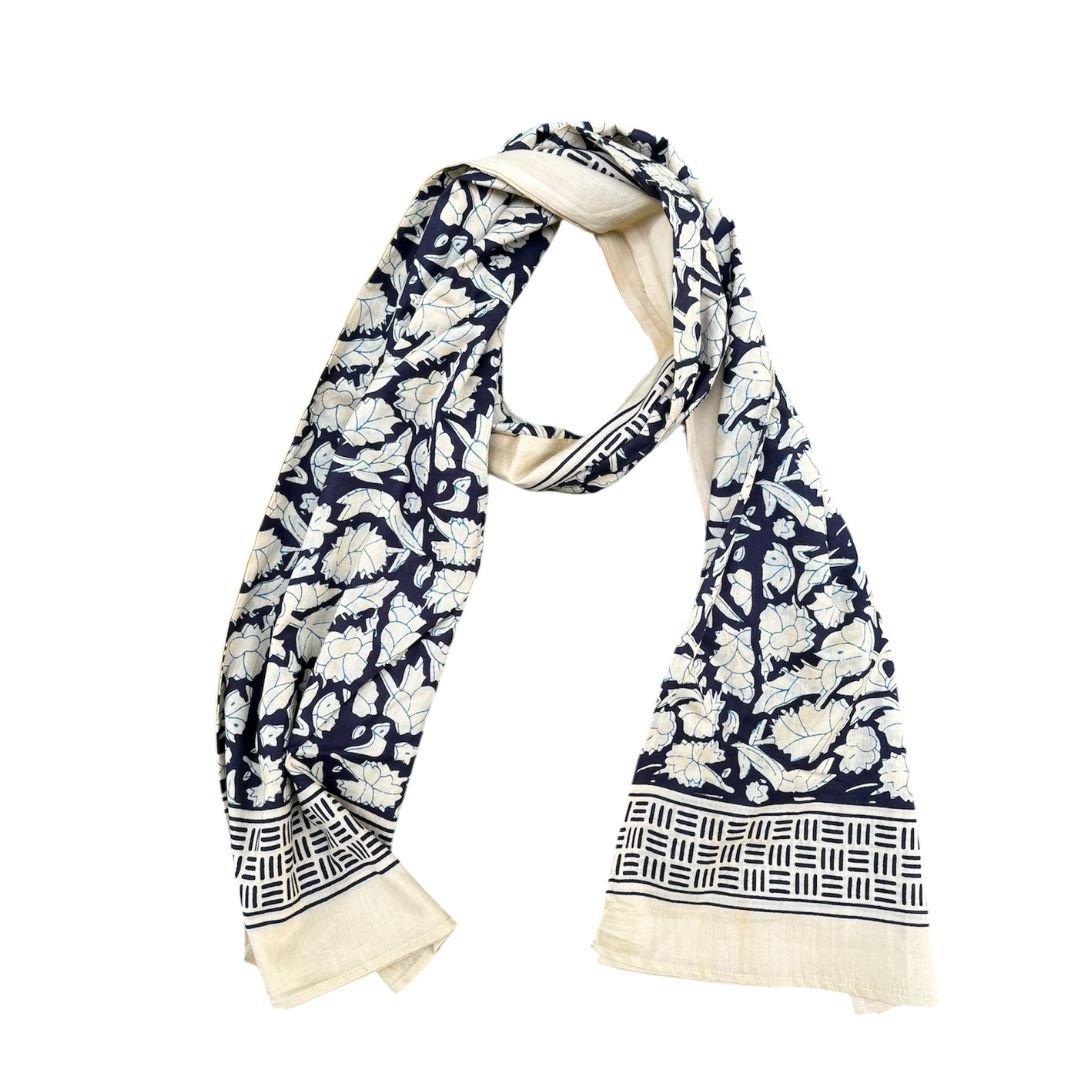 Earthy Hand block printed scarfs - GHAAVI.