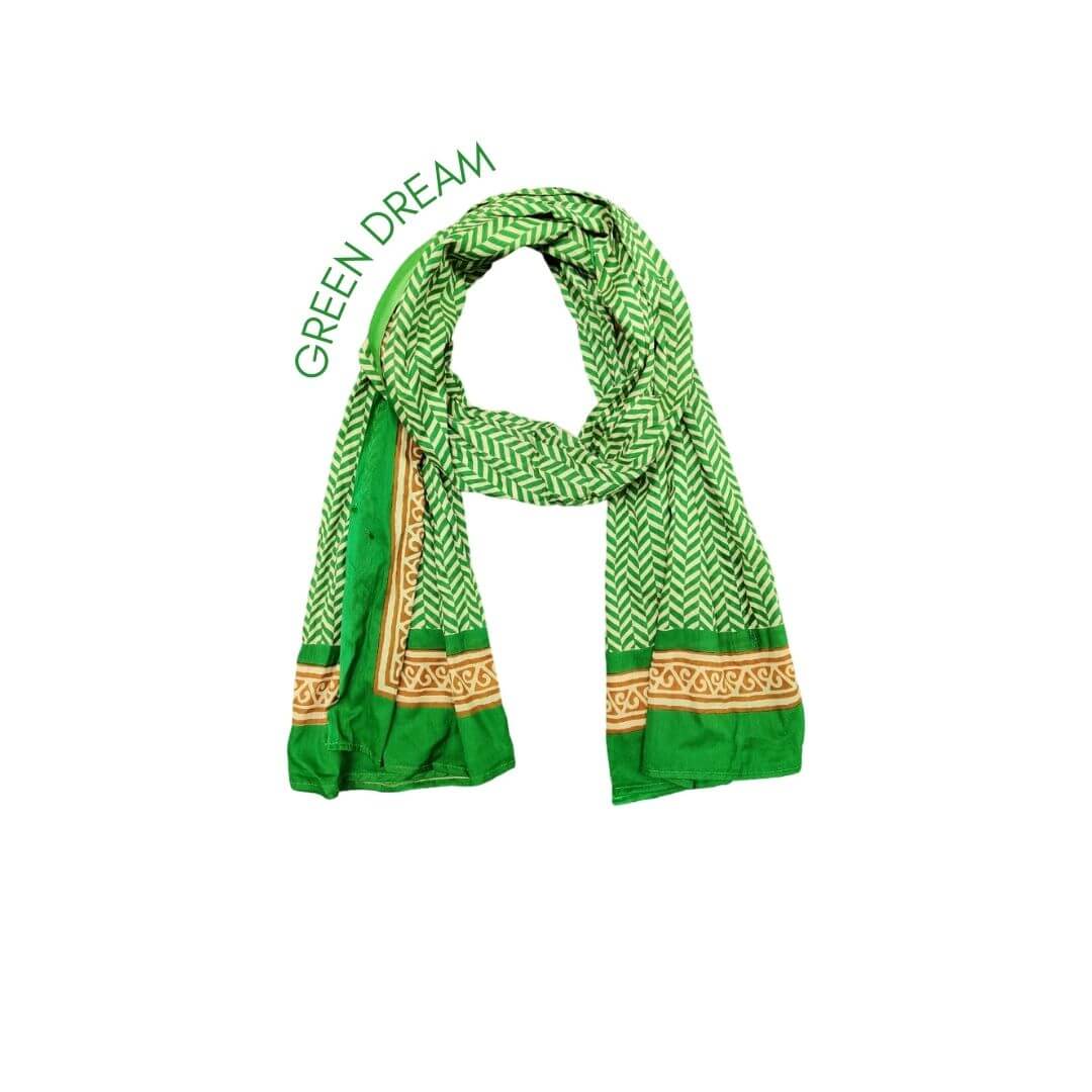 Earthy Hand block printed scarfs - GHAAVI.