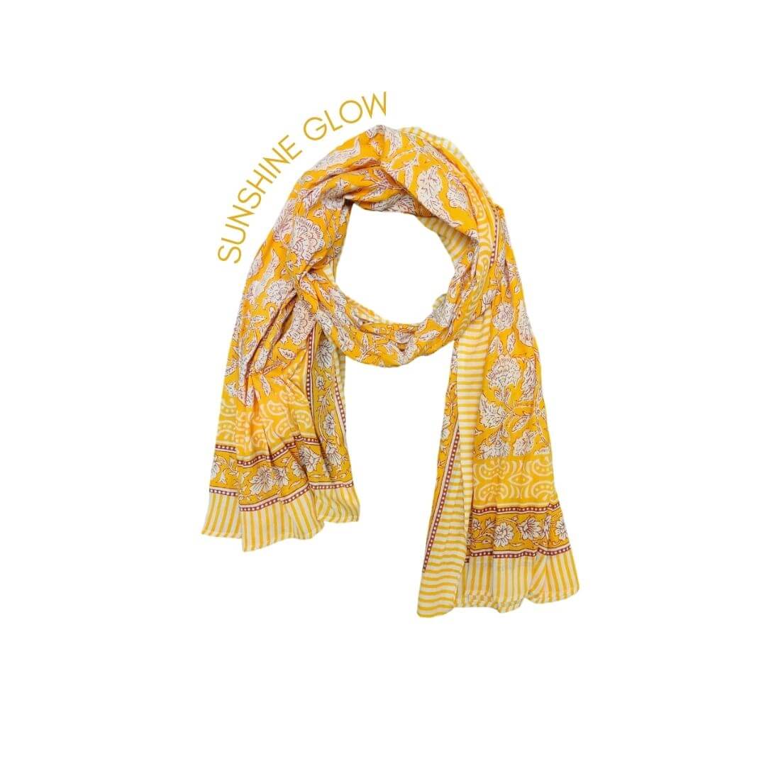 Earthy Hand block printed scarfs - GHAAVI.