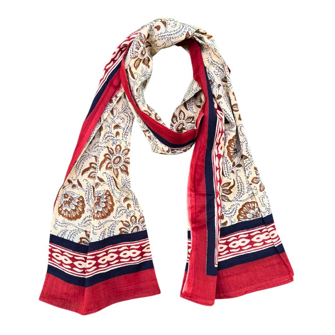 Earthy Hand block printed scarfs - GHAAVI.