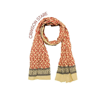 Earthy Hand block printed scarfs - GHAAVI.