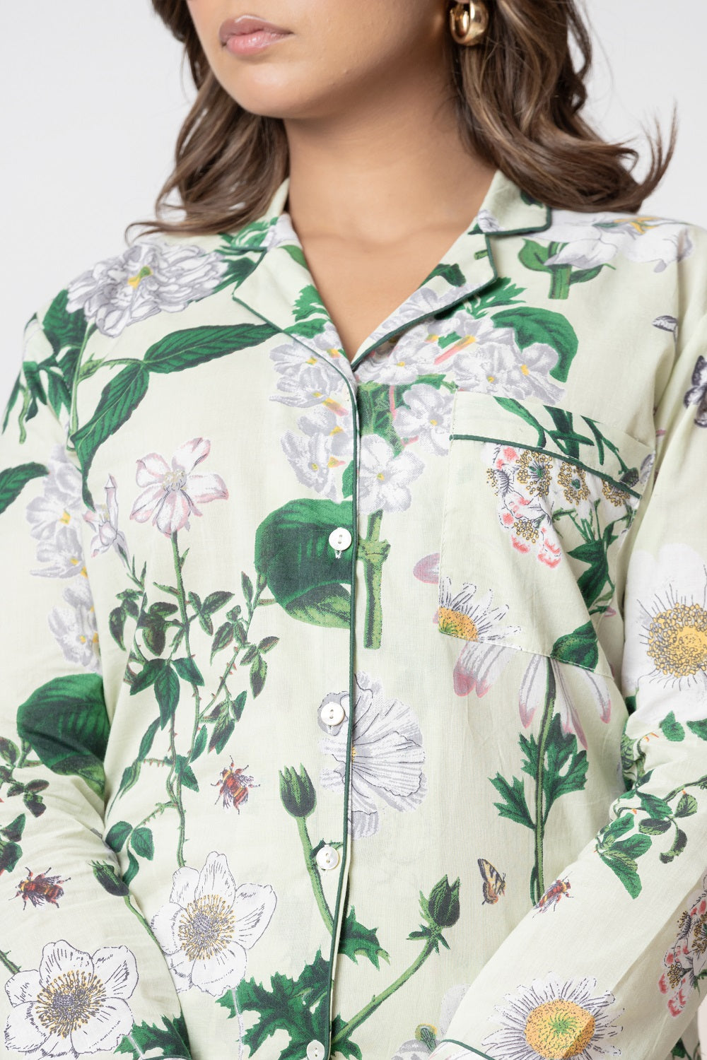 Floral Green paradise print Night Suit