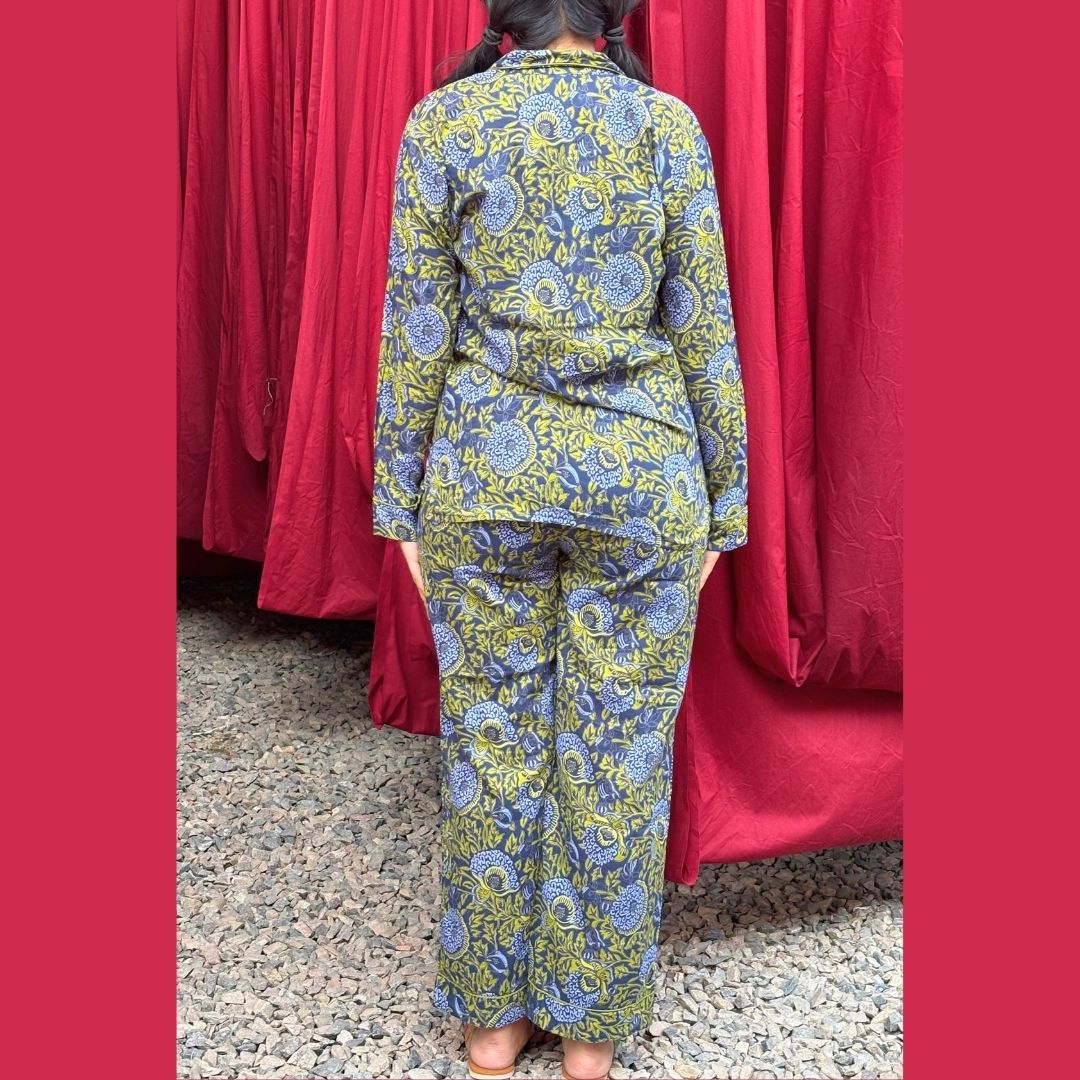 Floral Cauli Print Full Sleeve Pant Night suit