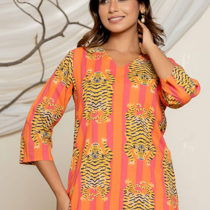 Striped Tiger print Lounge wear set - GHAAVI.