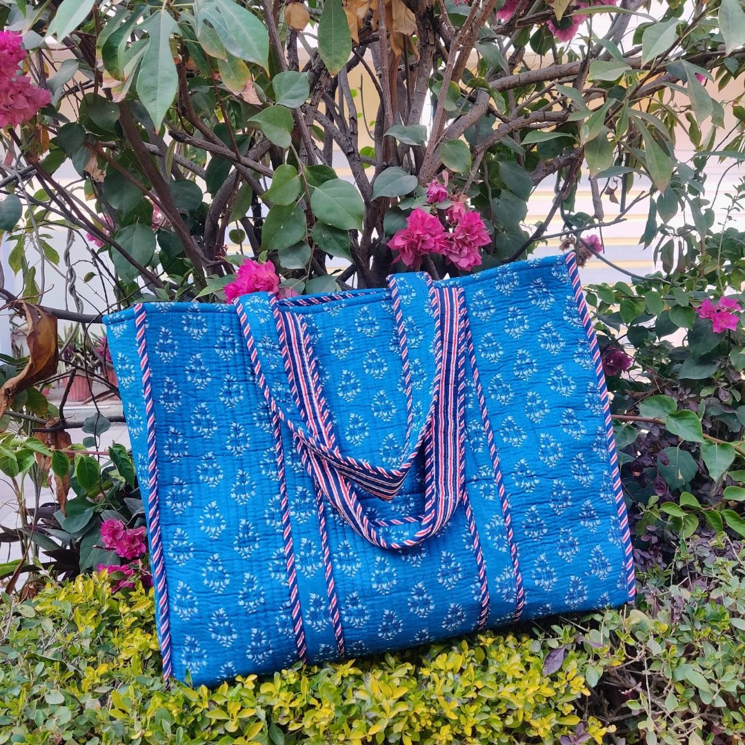 Cotton quilted Shoulder Tote - 9 options - GHAAVI.