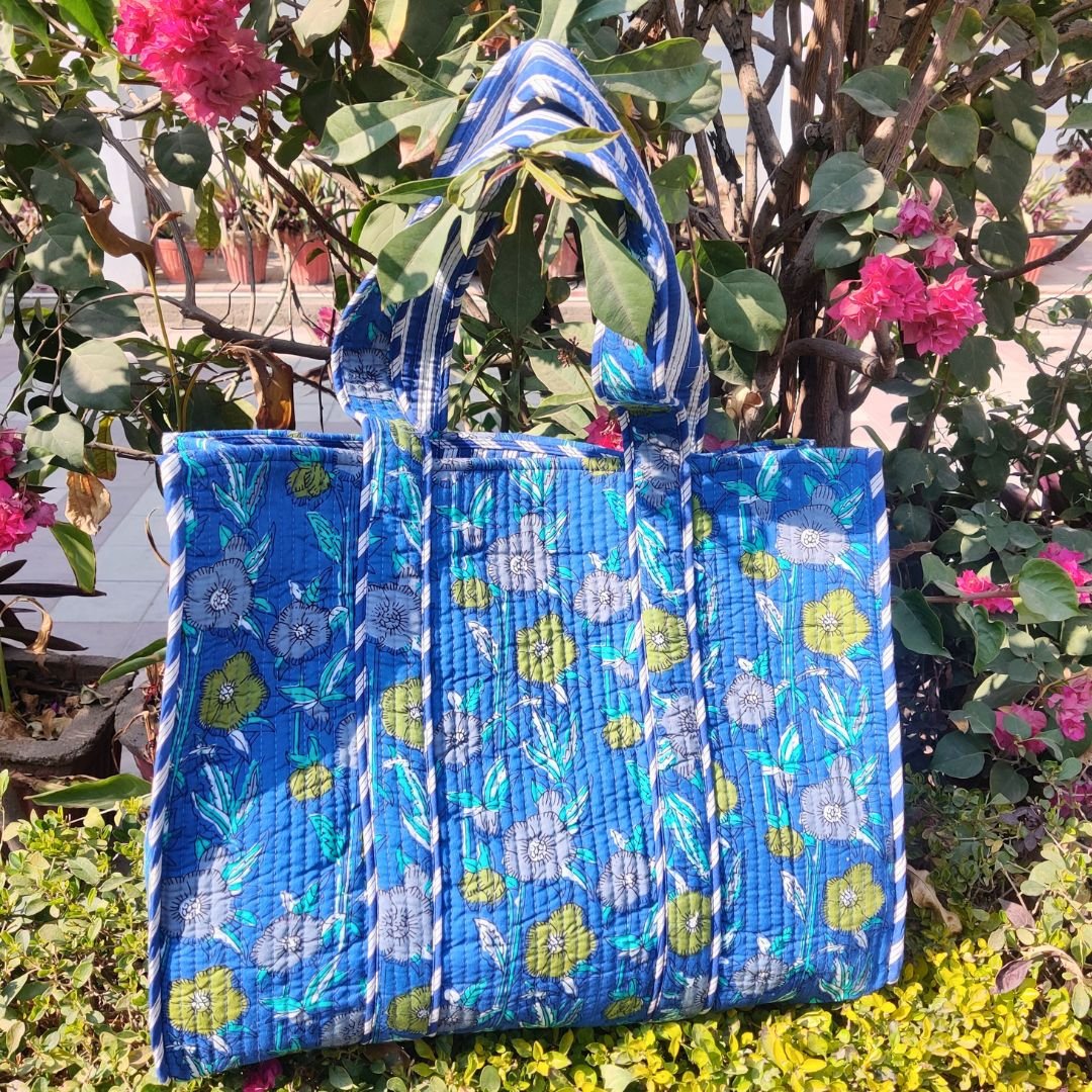 Cotton Quilted Tote Bag - 8 options - GHAAVI.