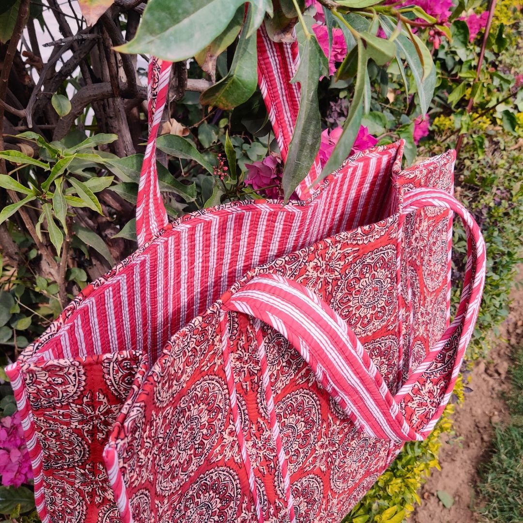 Cotton Quilted Tote Bag - 8 options - GHAAVI.