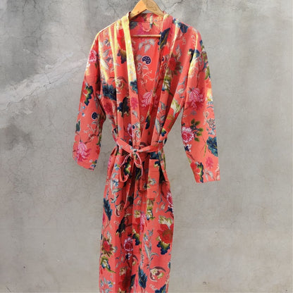 Orange Gullying Unisex waffle Bathrobe - GHAAVI.